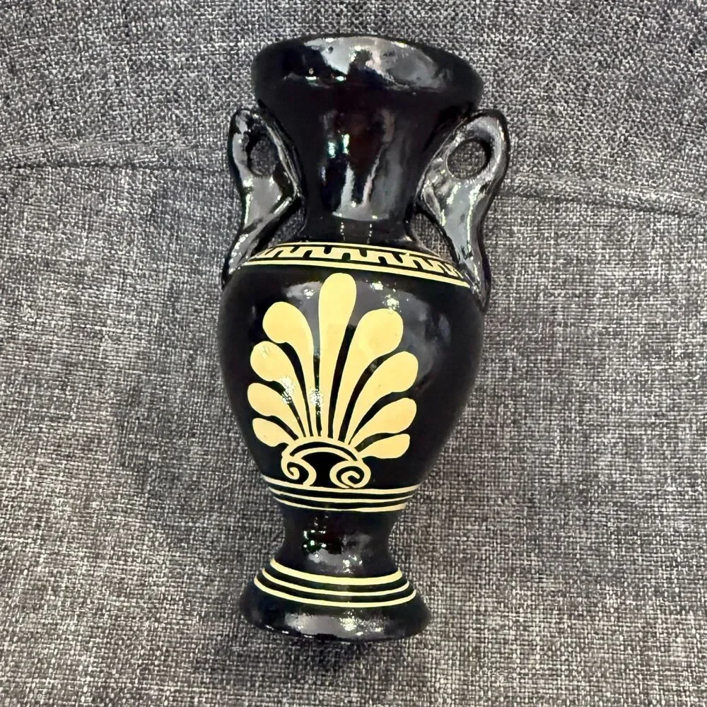 Vintage Mini Greek Vase/Urn with Archer, Hand made in Greece